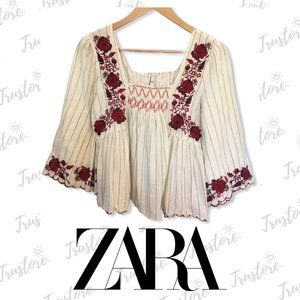 Zara Trafaluc Collection Floral Blouse Size S